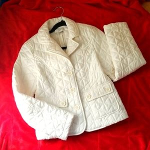 Woman's Ann Taylor Loft  Quilted Off White Coat